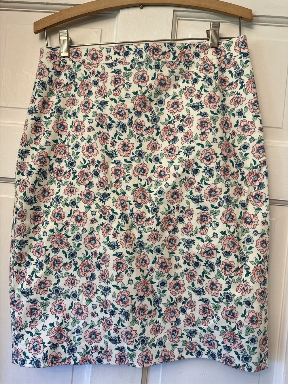 NEW "J Crew" Summer Stretch Pencil SKIRT Lined/Zipper/ Floral Print Woman Sz 6